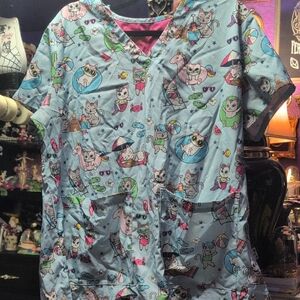 Cat Print Women's Top - Multicolor